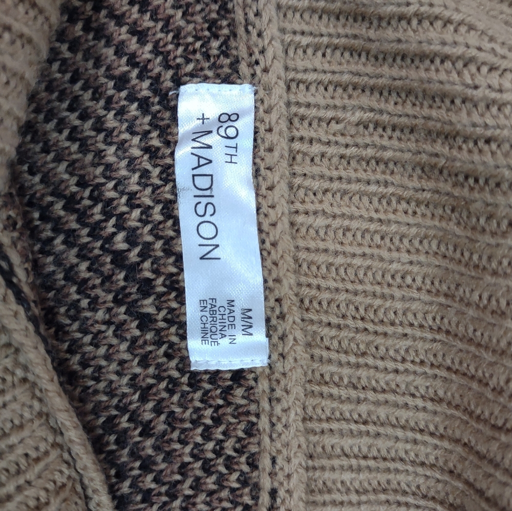 89th+Madison Women's Leopard Print Cowl Neck Sweater Size Medium - Picture 6 of 15